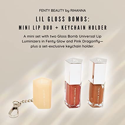 Fenty Beauty Lip Gloss Bombs Duo Keychain Holder