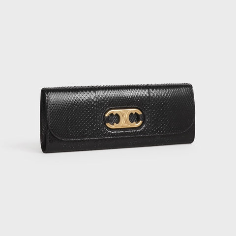 CELINE CLUTCH MAILLON TRIOMPHE IN PYTHON BLACK