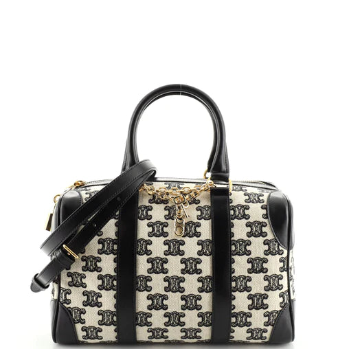 Celine Boston Bag Triomphe Canvas Small