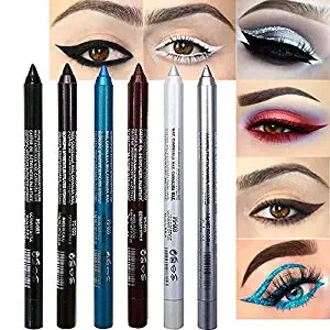 Black Silver Blue Red Brown Metallic Colorful Liquid Eye Liners Set Waterproof