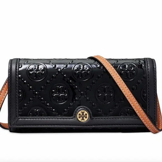 Tory Burch T Monogram Patent Leather Wallet