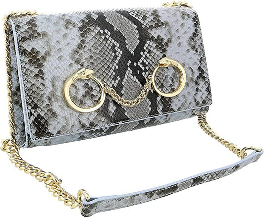 ROBERTO CAVALLI  Snakeskin Millie Deluxe Clutch/Shoulder Bag for womens